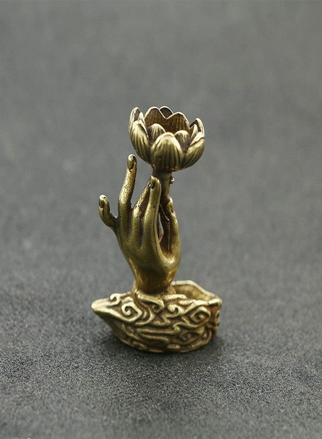JAGTRADE Incense for Burner Buddha Hand Lotus Backflow Incense Holder Metal ?Censer for Home Bedroom Living Room Decoration, 6x3.9x2.3cm - Image 4